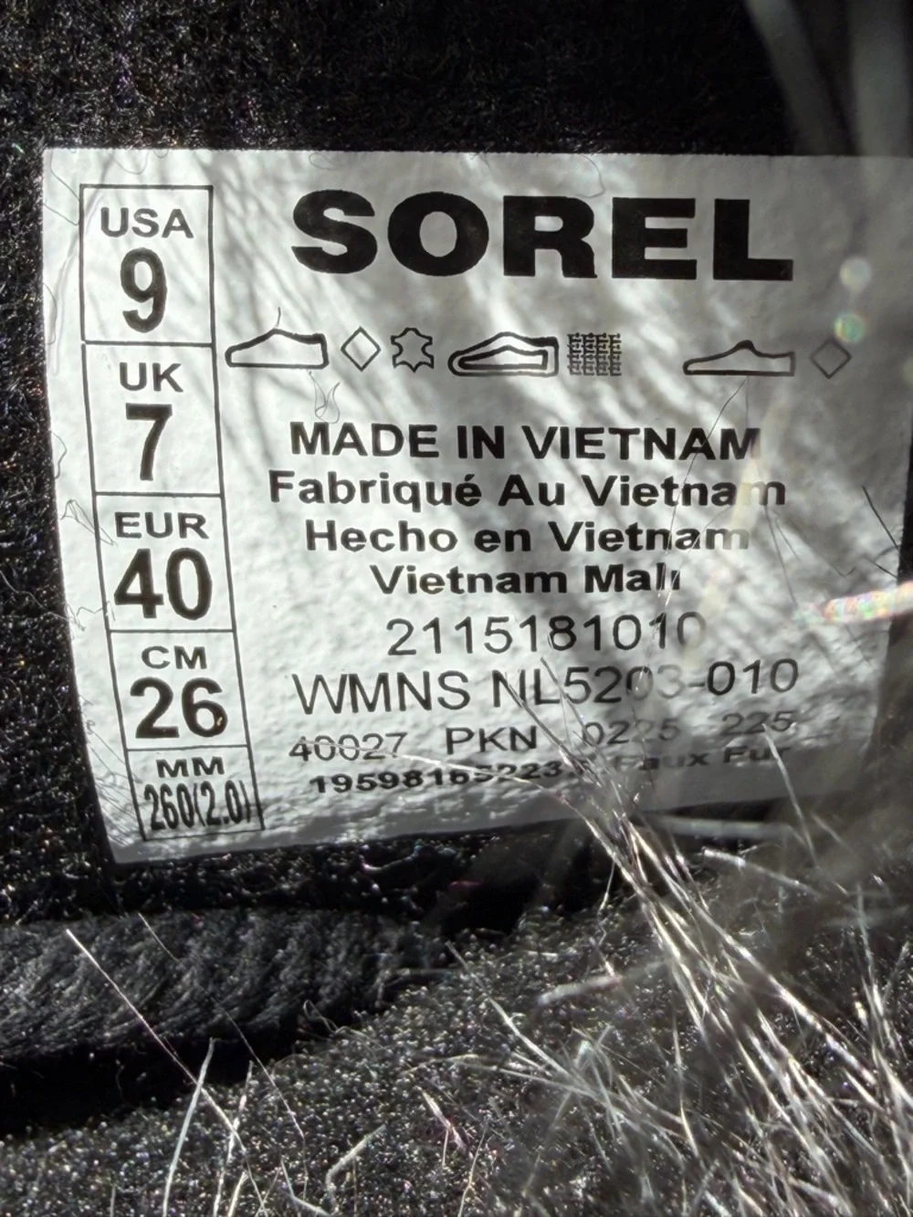 Sorel Joan‎ of Arctic Women's Snow Boots Black Faux Fur Waterproof Size 9